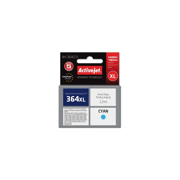 Activejet AH-364CCX Ink Cartridge (replacement for HP 364XL CB323EE; Premium; 12 ml; cyan)