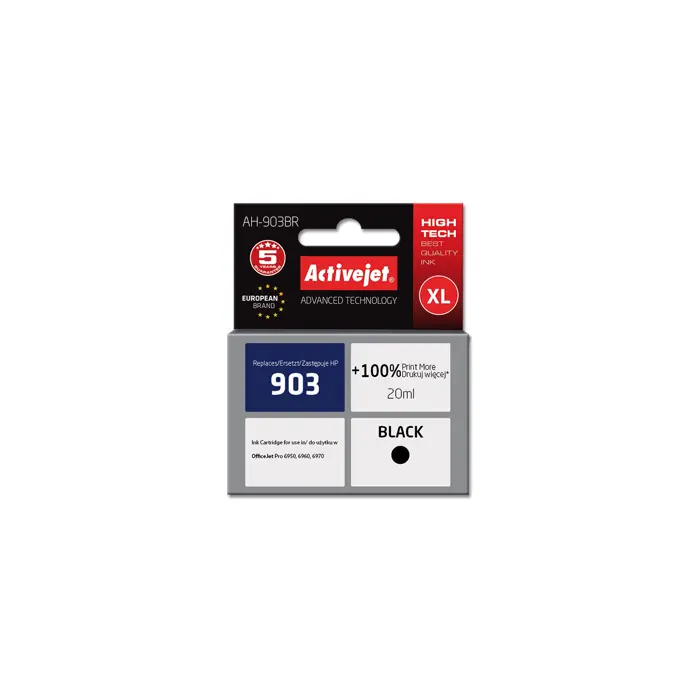 Activejet AH-903BR ink (replacement for HP 903 T6L99AE; Premium; 20 ml; black)