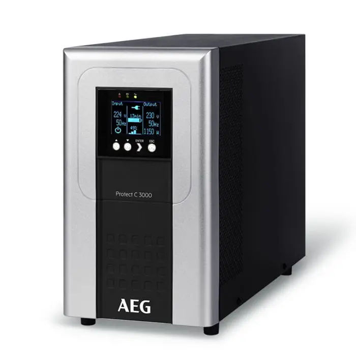 AEG UPS Protect C 3000VA/2700W, VFI, On-line double conversion, floor standing, automatic bypass, RS232 interface