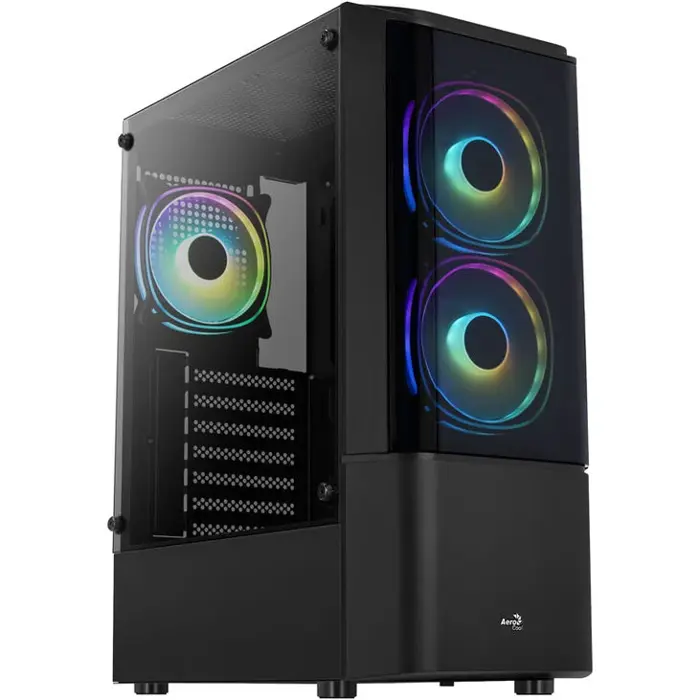 Aerocool Quantum v2 Midi-Tower, FRGB, Tempered Glass - schwarz-ACCM-PV30033.11