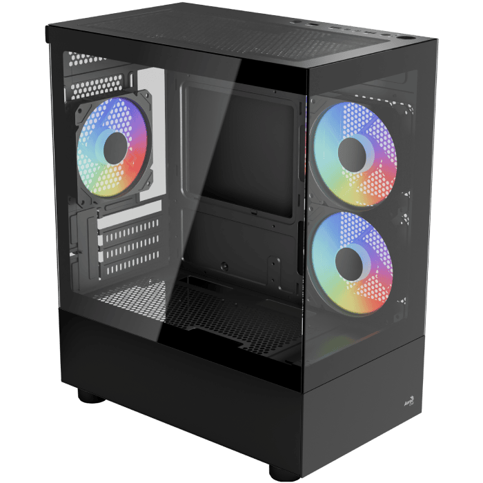 Aerocool Viewport Mini PC-Gehäuse, Mini-Tower, Micro-ATX, RGB, Tempered Glass - schwarz-ACCM-ES09133.11