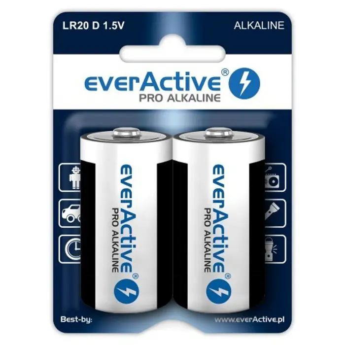 Alkaline batteries everActive Pro Alkaline LR20 D - blister card 2 pieces