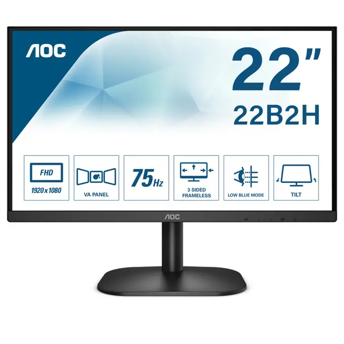 AOC 22B2H computer monitor 54.6 cm (21.5") 1920 x 1080 pixels Full HD LED Black