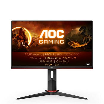 AOC 24", 24G2ZU, VGA, DP, 2xHDMI, 0.5ms, 240Hz, FHD