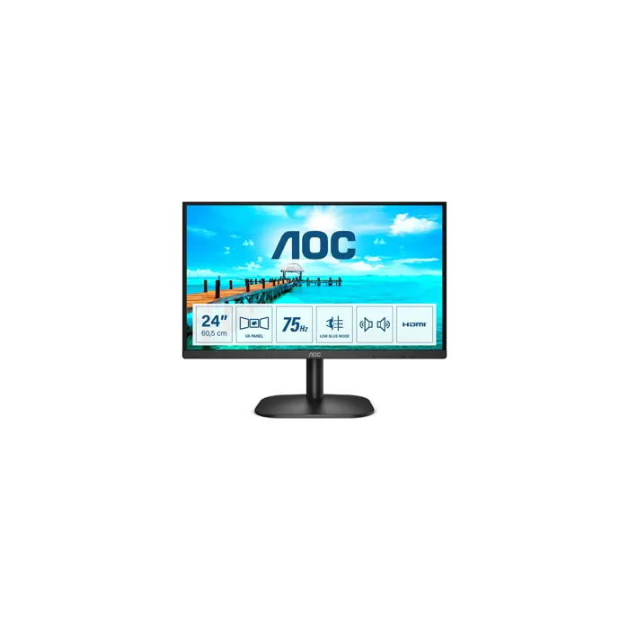 AOC B2 24B2XDAM LED display 60.5 cm (23.8") 1920 x 1080 pixels Full HD Black