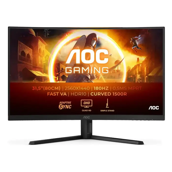 AOC CQ32G4VE, 31,5" QHD, HDMIx2, DP, 180Hz, HAS