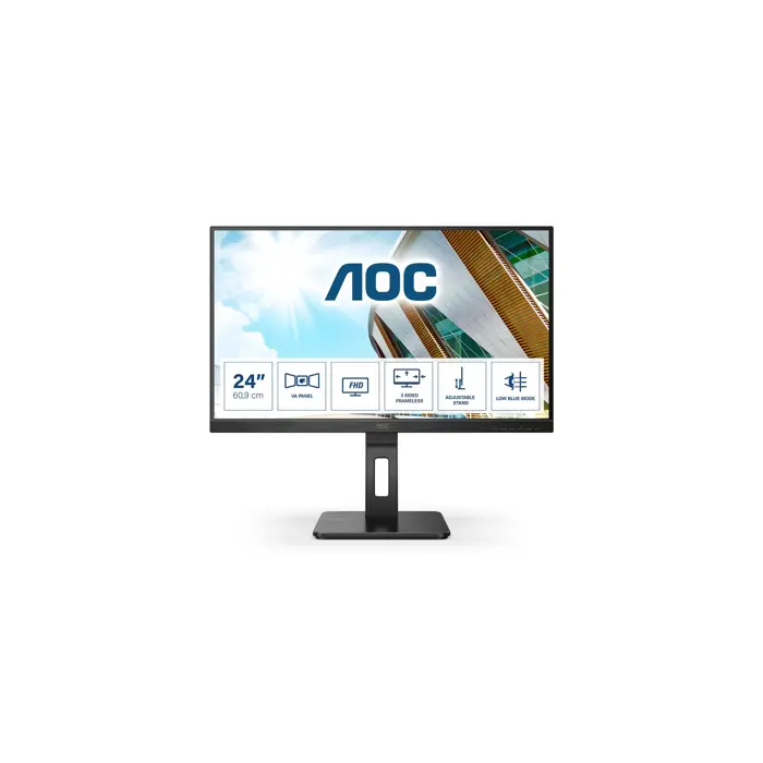 AOC IPS 23,8" 24P2QM, HDMI, DVI, DP, USB3.0, pivot