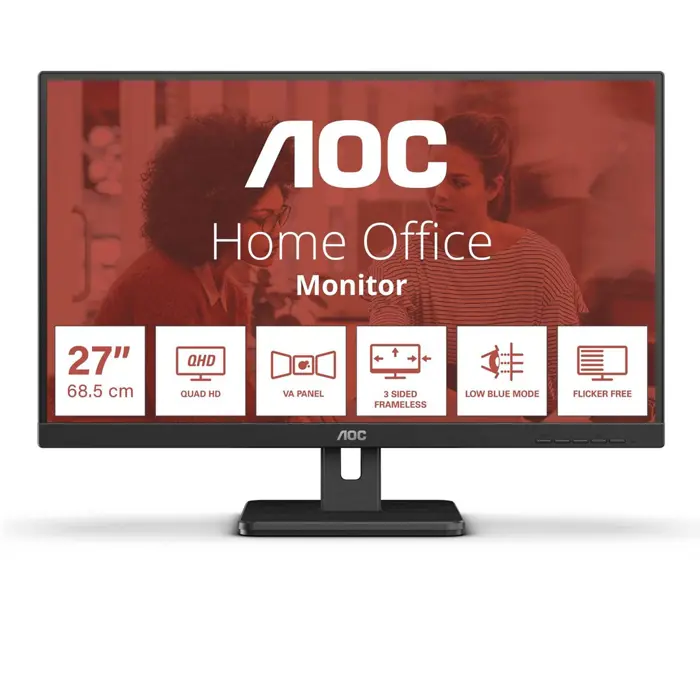 AOC Q27E3UAM computer monitor 68.6 cm (27") 2560 x 1440 pixels Quad HD Black