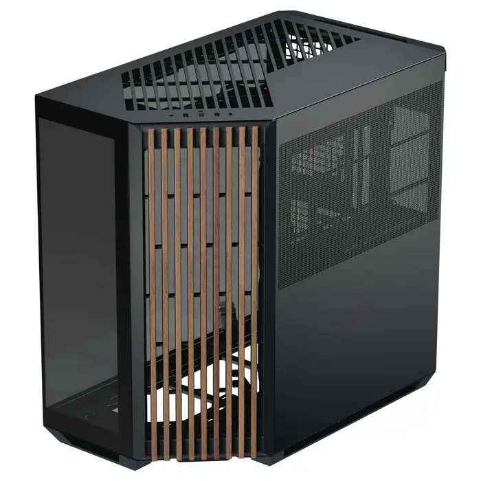 APNX V1 PC-Gehäuse, Midi-Tower, ATX, Tempered Glass - Holz, schwarz-APCM-VI01103.11