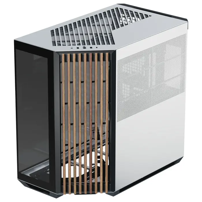 APNX V1 PC-Gehäuse, Midi-Tower, ATX, Tempered Glass - Holz, schwarz / weiß-APCM-VI01103.M1