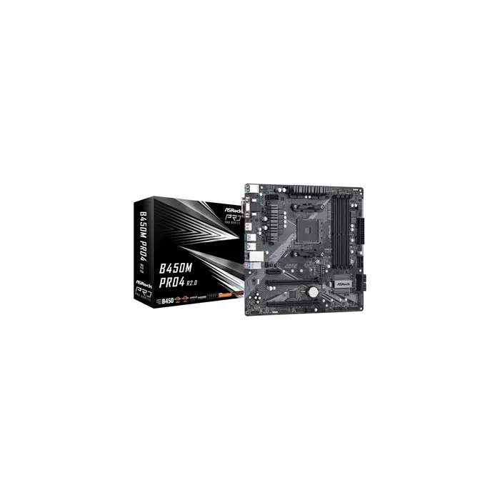 Asrock B450M Pro4 R2.0 AMD B450 Socket AM4 micro ATX