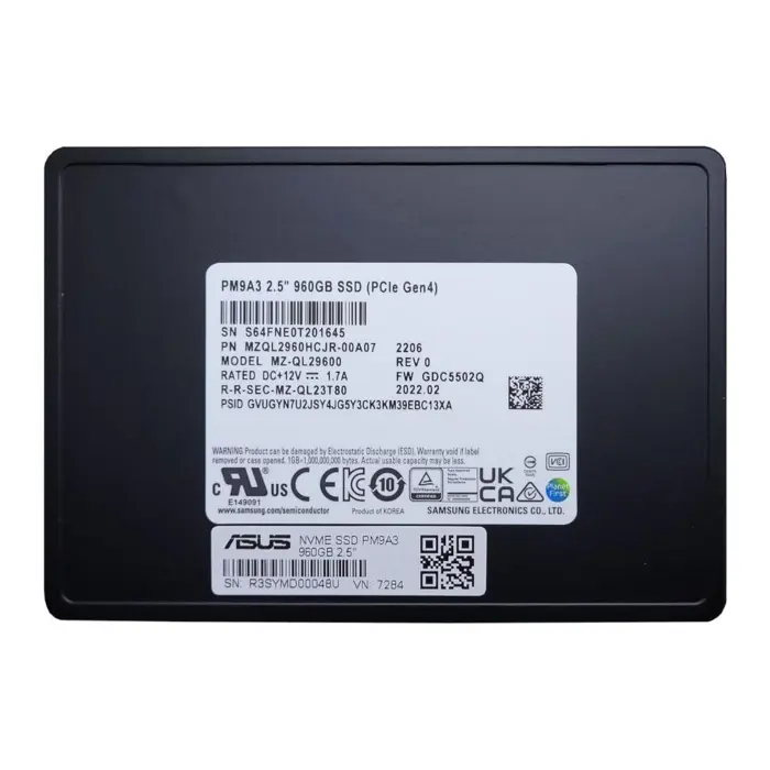 Asus Enterprise PM9A3 960GB 2.5" NVME SSD