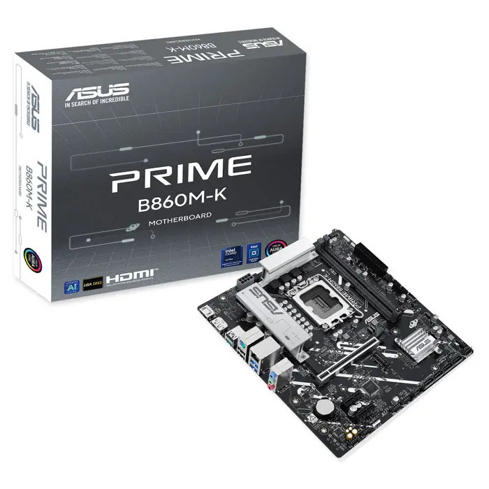 ASUS Prime B860M-K Mainboard, LGA 1851, Intel B860, mATX, DDR5-90MB1JT0-M0EAY0