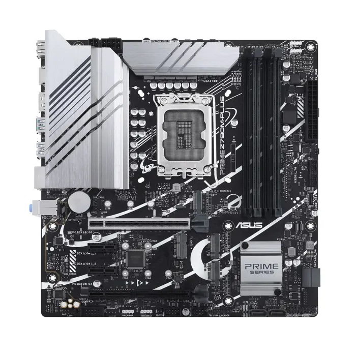 Asus | PRIME Z790M-PLUS | Processor family Intel | Processor socket  LGA1700 | DDR5 DIMM | Memory slots 4 | Supported hard disk drive interfaces SATA, M.2 | Number of SATA connectors 4 | Chipset  Inte