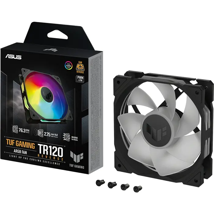 ASUS TUF Gaming TR120 Reverse, PWM ARGB Lüfter - 120mm, schwarz-90DA00D0-B09000