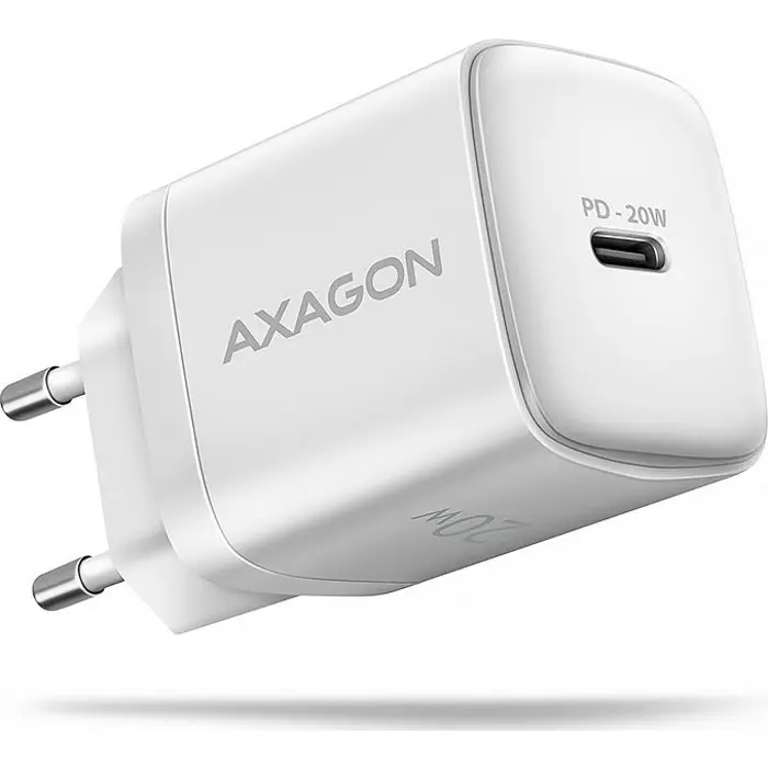 AXAGON ACU-PD20W wall charger 1x QC3.0/AFC/FCP/PD type-C, 20W, white-ACU-PD20W