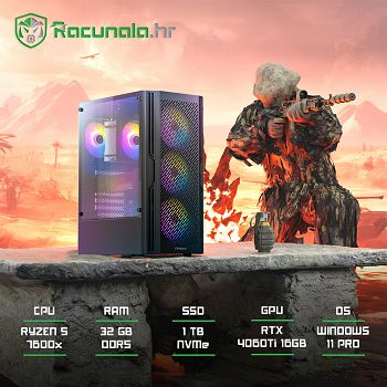 BaB Ninja R54060Ti (Ryzen 5 7600X, 32GB DDR5, 1TB NVMe, NVidia RTX 4060Ti 16GB, 650W) Win11P