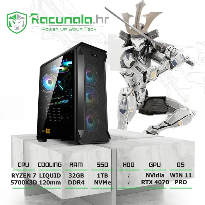 BaB računalo R74070 (Ryzen 7 5700X3D, 32GB DDR4, 1TB NVMe, RTX 4070) Win11P