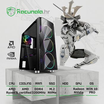 BaB računalo Samurai CUSTOMR5Y (AMD Ryzen 5 , DDR4, NVMe SSD, Radeon/Nvidia, 600W) Win10P