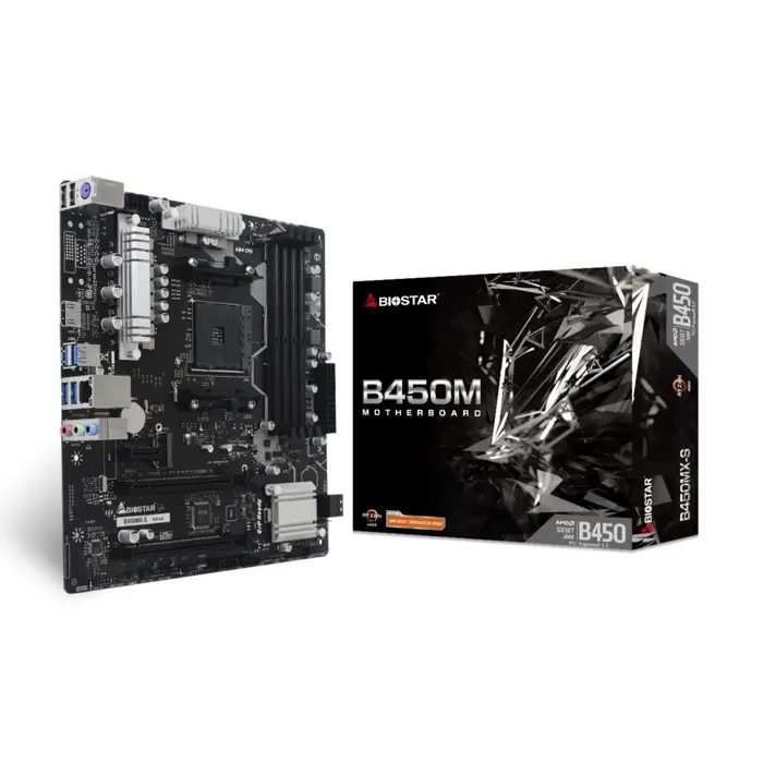 Biostar B450MX-S motherboard AMD B450 Socket AM4 micro ATX