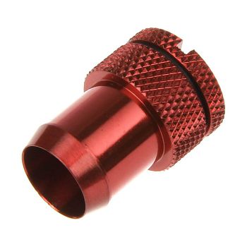 Bitspower adapter 13mm ID to G1/4 inch IG with sealing plug - red BP-DBRWP-C31