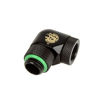 Bitspower adapter 90 degrees G1/4 inch AG to G1/4 inch IG - rotatable in both directions, black matt BP-MB90R2LD