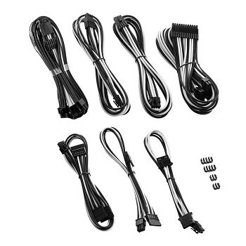 CableMod C-Series Pro ModMesh 12VHPWR Cable Kit for Corsair RM, RMi, RMx (Black Label) - black/white CM-PCSR-16P3KIT-NKKW-R