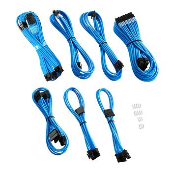 CableMod C-Series Pro ModMesh 12VHPWR Cable Kit for Corsair RM, RMi, RMx (Black Label) - light blue CM-PCSR-16P3KIT-NKLB-R