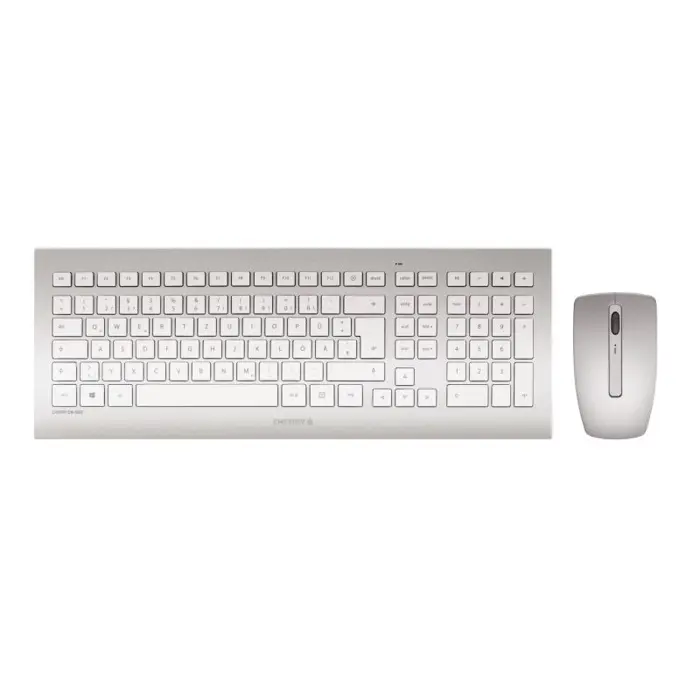 CHERRY DW 8000 keyboard Mouse included Universal RF Wireless QWERTY US English Silver, White