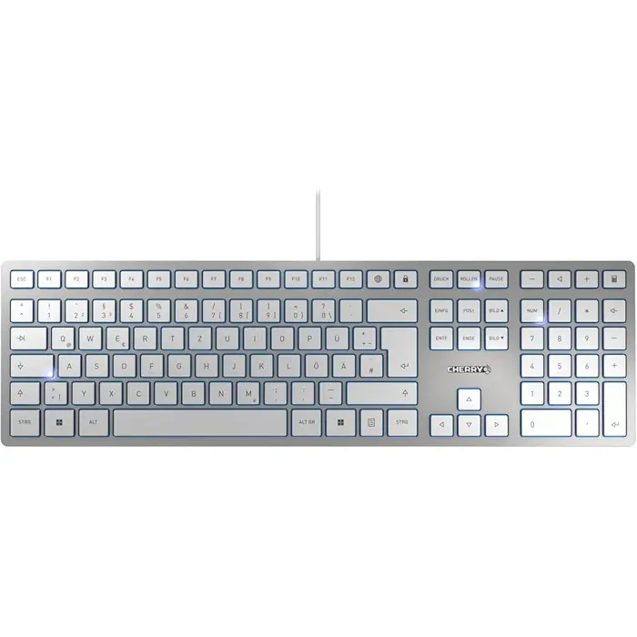 CHERRY KC 6000 Slim keyboard Universal USB US English Silver, White