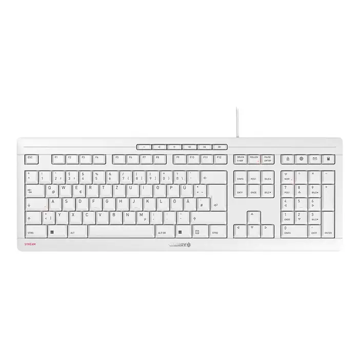 CHERRY STREAM keyboard Office USB QWERTZ German White