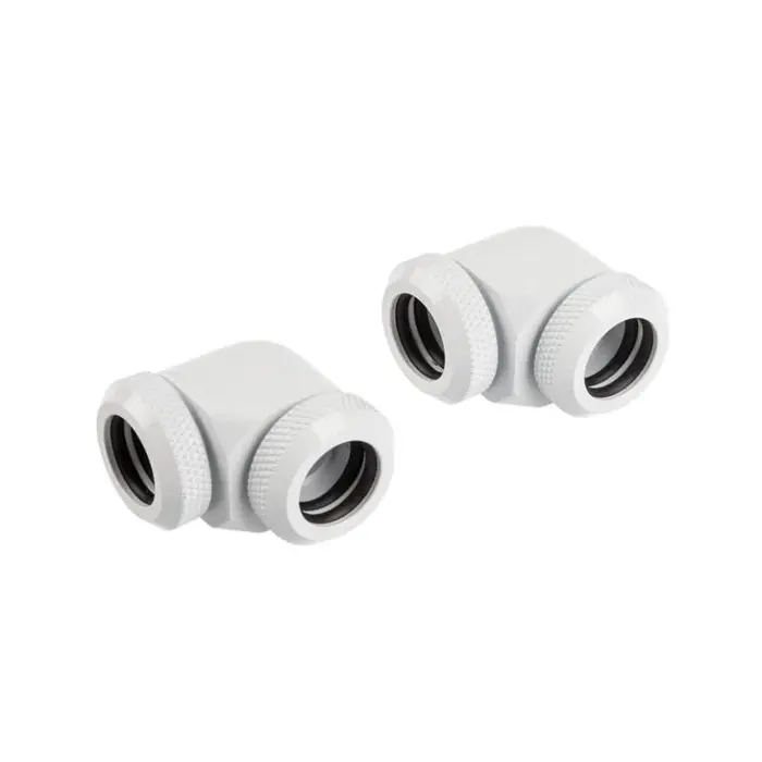 Corsair Hydro X Series XF Hardline Adapter 90 Grad 12mm AD auf 12mm AD Hardtube - 2er Pack, weiß-CX-9052027-WW