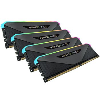 Corsair Vengeance RGB RT, DDR4-3600, CL18 - 32 GB Quad-Kit, black CMN32GX4M4Z3600C18