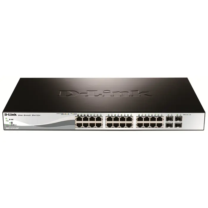 D-Link | 28-Port Gigabit Smart Managed PoE Switch | DGS-1210-28P | Managed L2+ | Desktop | 1 Gbps (RJ-45) ports quantity | SFP ports quantity | PoE ports quantity | PoE+ ports quantity | Power supply 