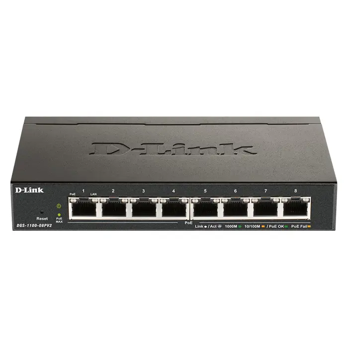 D-Link DGS 1100-08PV2 - switch - 8 por