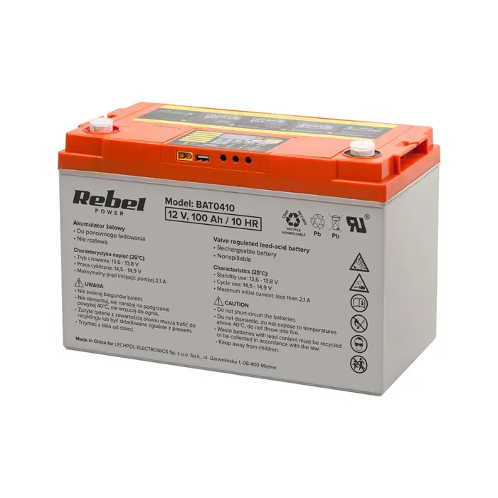 Deep Cycle Gel Battery With Display 12V 100Ah