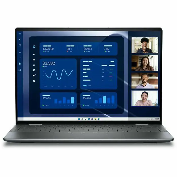 Dell Latitude 9450 2in1, 14" QHD+ (2560x1600), Intel Core Ultra 7 165U (12MB, 12C/14T, 4.9GHz), 32GB LPDDR5, M.2 1TB PCIe, Intel Integrated, WiFi, BT, 3xTHB4 (DP/PD), FHD Cam, Mic, FngPr, Backlit kb, 