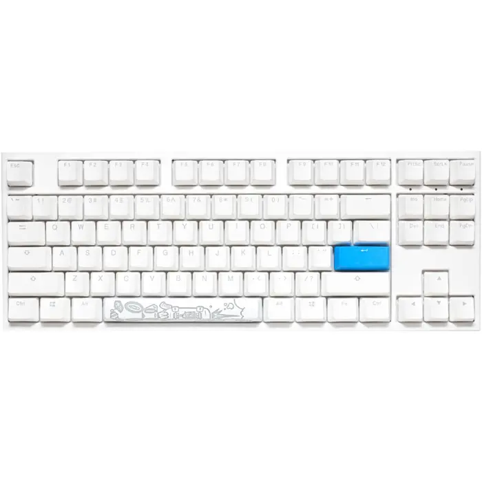 Ducky One 2 TKL PBT Gaming Keyboard, MX-Black, RGB LED - White