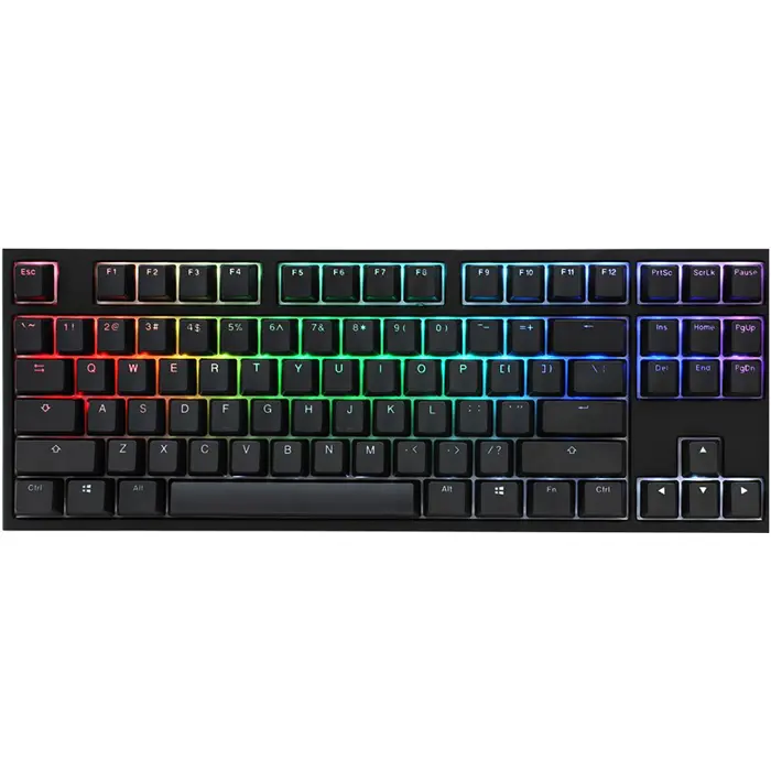 Ducky One 2 TKL PBT Gaming Keyboard, MX-Speed-Silver, RGB LED - black