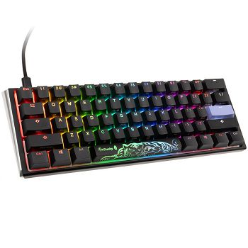 Ducky One 3 Classic Black/White Mini Gaming Keyboard, RGB LED - MX-Speed-Silver (US) DKON2161ST-PUSPDCLAWSC1