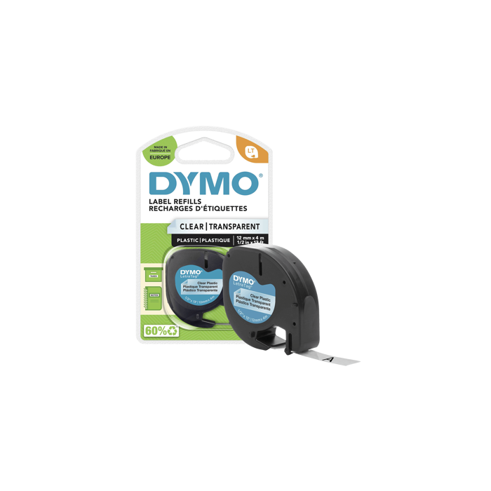 Dymo Kazeta s trakom za LetraTag,4 met,12 mm,plastic transparent - S0721530