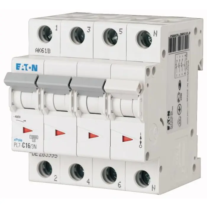 Eaton min.aut.prek. 16A, 3+N, 10kA, PL7-B16/3N