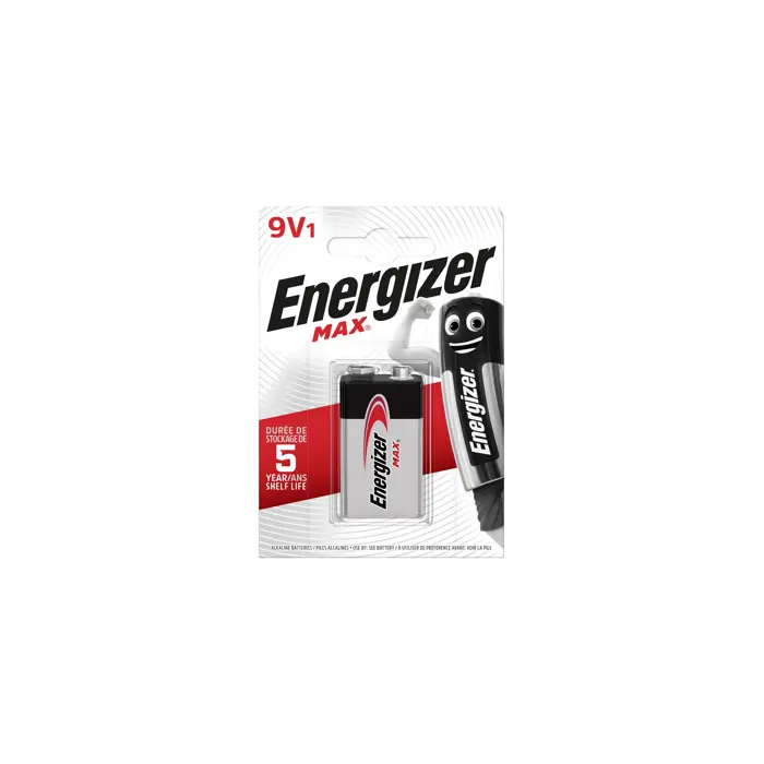 ENERGIZER BATTERY Max 426660 9V 6LR61, 1 piece, Eco pack