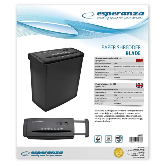 esperanza-en101-paper-shredder-strip-shredding-22-cm-black-71320-biuespnis0001.webp