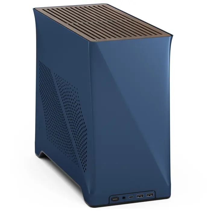 Fractal Design Era 2 Mini-ITX Gehäuse, Walnussholz-Panel – Blau-FD-C-ERA2N-03