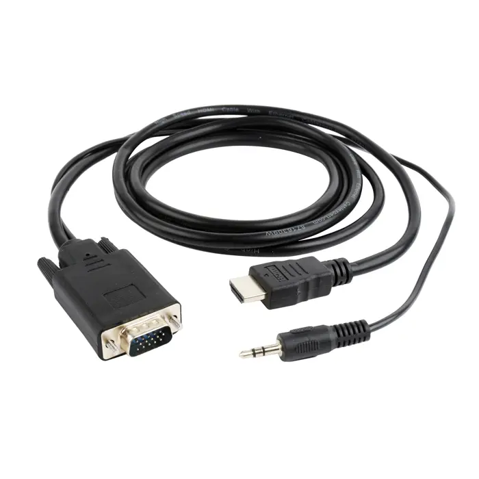 Gembird A-HDMI-VGA-03-10 video cable adapter 3 m HDMI + 3.5mm VGA (D-Sub) Black