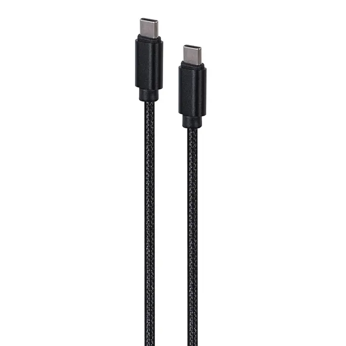 Gembird CCDB-mUSB2B-CMCM-6 Cotton braided Type-C male-male USB cable with metal connectors, 1.8 m, black color