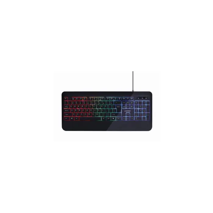 Gembird Slim "Rainbow" backlight multimedia keyboard, black, US layout