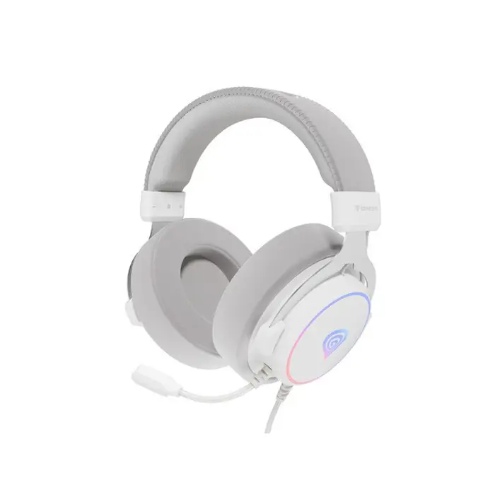 GENESIS NEON 764 RGB OVER-EAR HEADPHONES WITH MICROPHONE BACKLIGHT WHITE USB