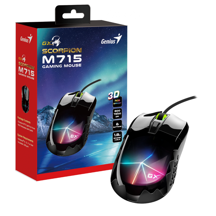 Genius Scorpion M715, igraći miš, RGB, 7200dpi